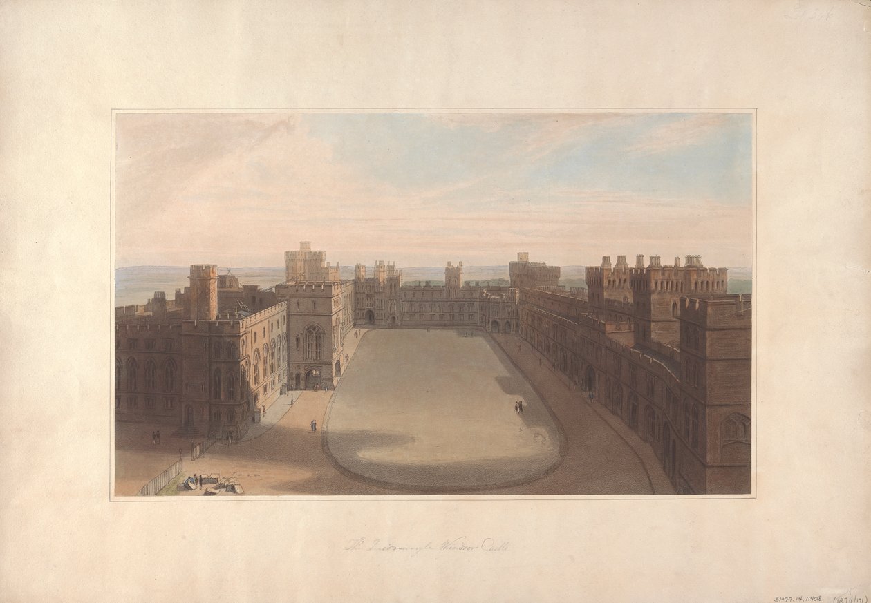 Quadrangle, Windsorin linna - Näkymä pyöreästä tornista, Windsorin linna tekijältä William Daniell