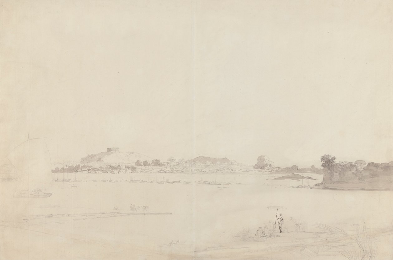 Näkymä Monghyr, Bihar tekijältä William Daniell