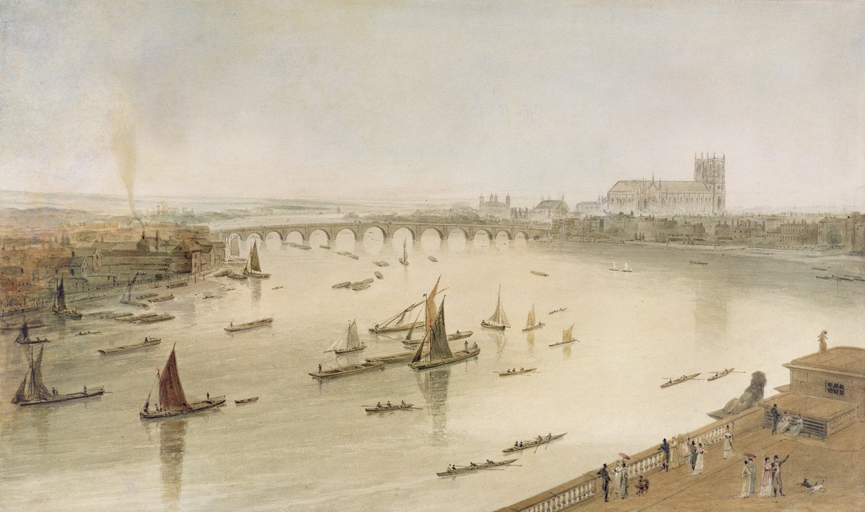 Westminsterin silta Somerset Housesta, 1805 tekijältä William Daniell