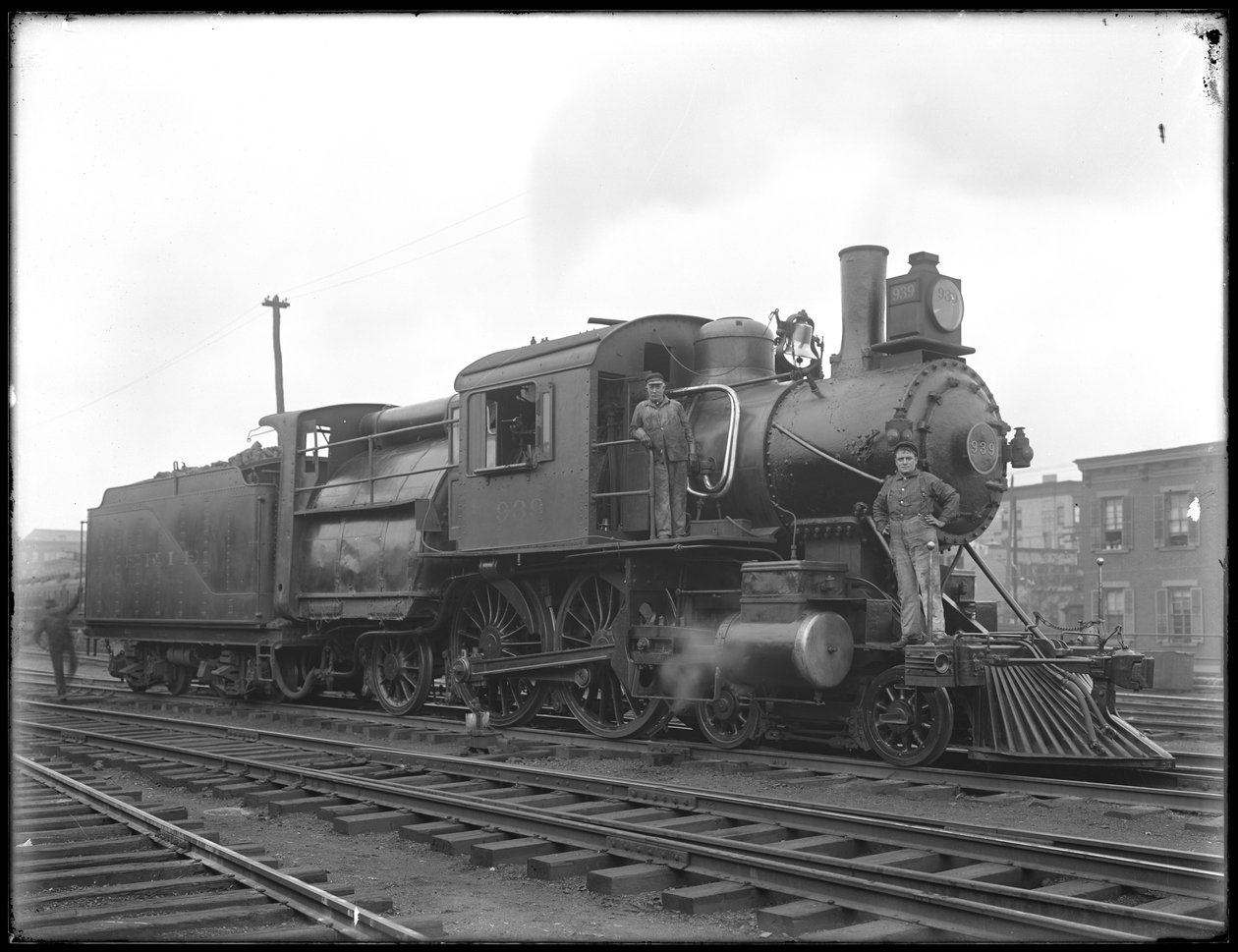 Erie Railroad -veturi, sivukuva, n. 1911-12 tekijältä William Davis Hassler