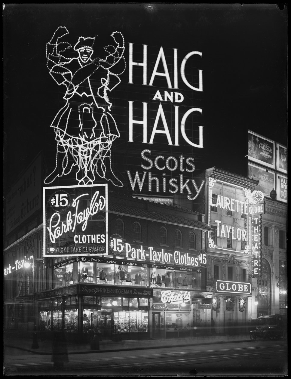 Valaistu kyltti Haigille ja Haig Whiskylle, New York City, 6. tammikuuta 1917 tekijältä William Davis Hassler
