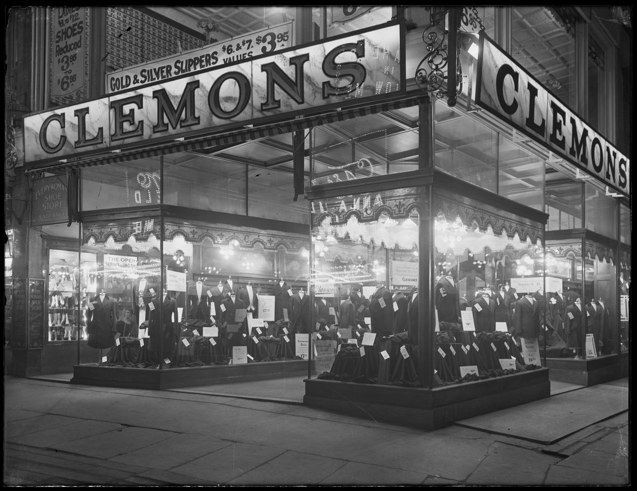 Kyltti ja myymälä Clemons the tailorille, New York City, 6. tammikuuta 1917 tekijältä William Davis Hassler