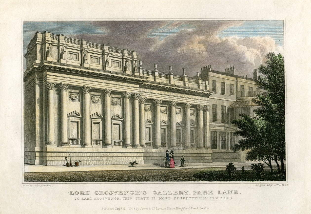 Lord Grosvenors Gallery, Park Lane, Lontoo, 1828 tekijältä William Deeble