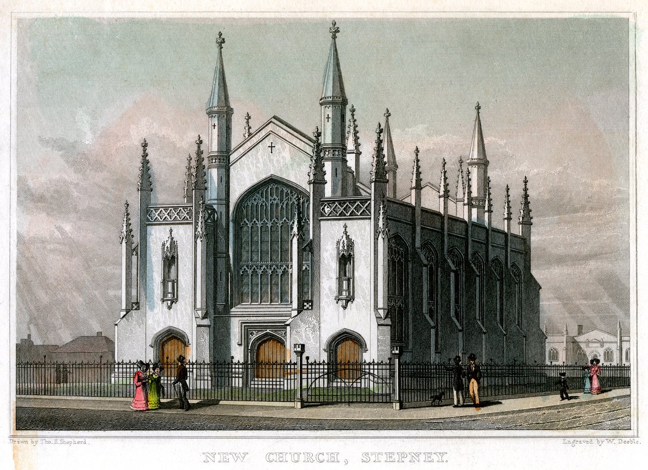 New Church, Stepney, Lontoo, 1828. tekijältä William Deeble