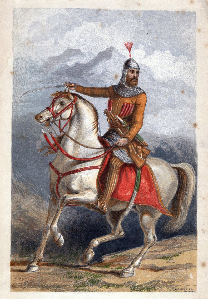 Chamil ou Imam Chamil - Imam Shamil (1797-1871) - Dickes, William (1815-1892) - Värilitografia - 18x11 - Yksityiskokoelma tekijältä William Dickes
