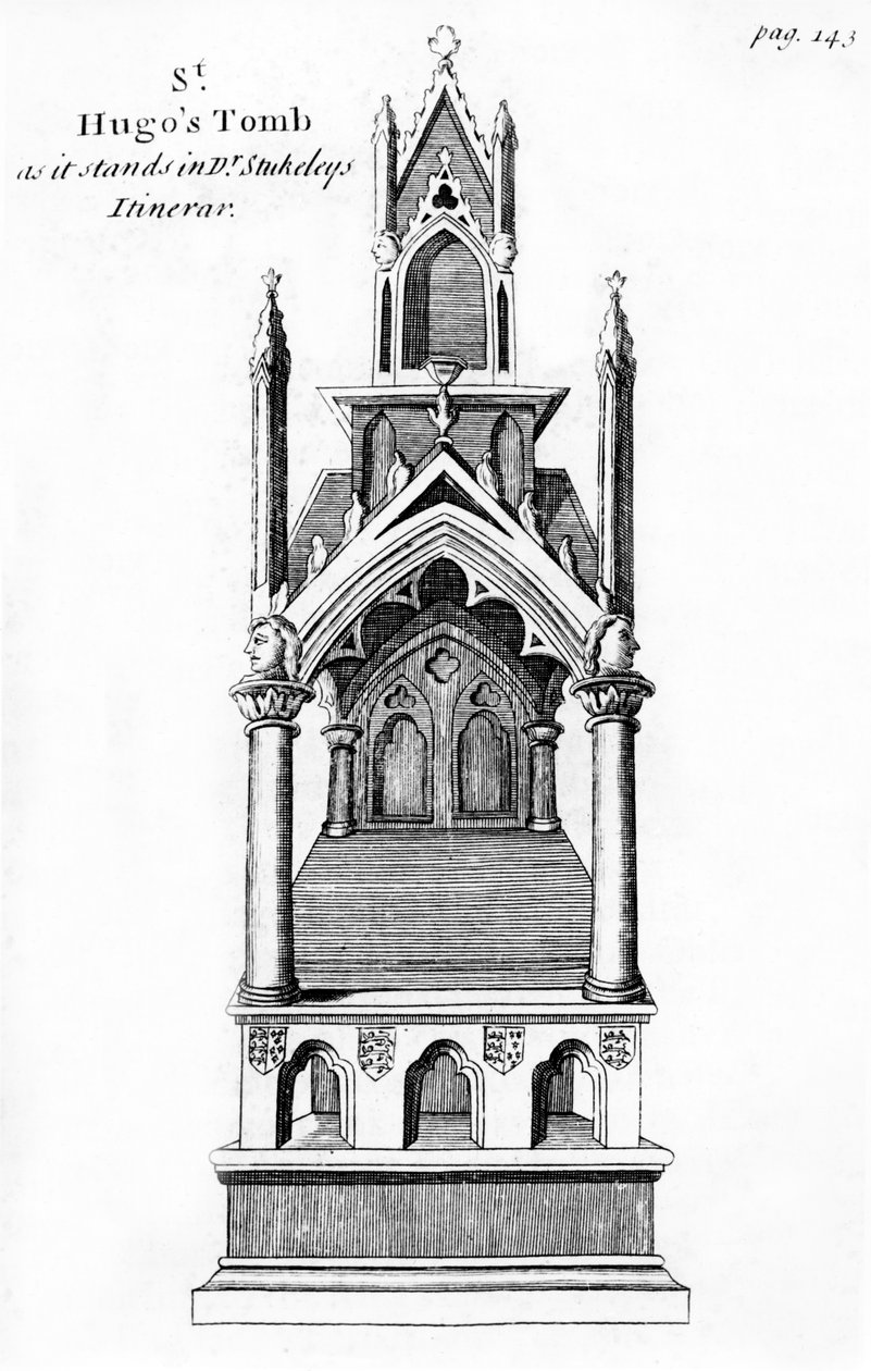 De Blessiers Toveyn Pikku Saint Hugh of Lincolnin hauta, Anglia Judaica, julkaistu Oxfordissa, 1738 tekijältä William Dugdale