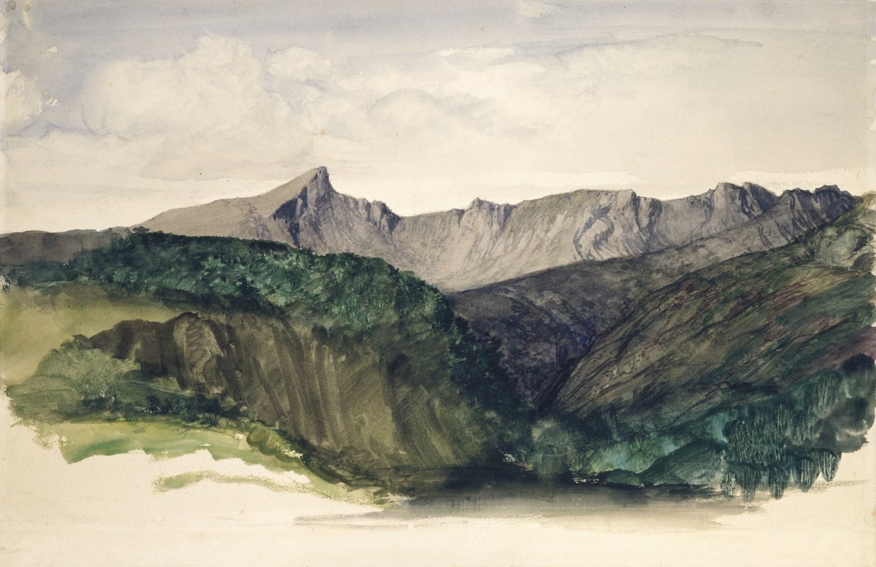 Tutkimus kaukaisesta vuoristosta, 1860 (akvarelli paperille) tekijältä William Dyce