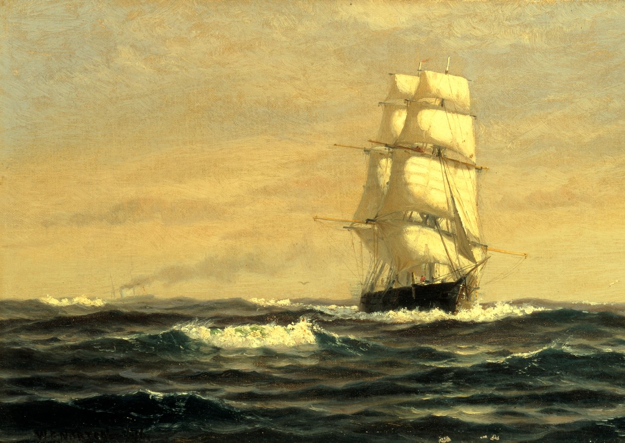 Purjelaiva Mainen rannikolla, 1876. tekijältä William E. Norton