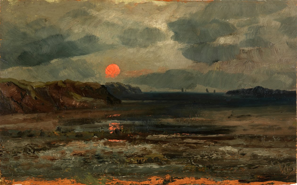 Auringonnousu kalastusvesien yllä - Maine, n. 1880. tekijältä William E. Norton