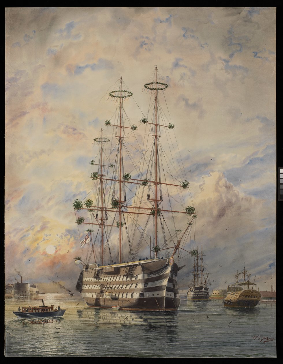 HMS Victory (akvarelli) tekijältä William Edward Atkins