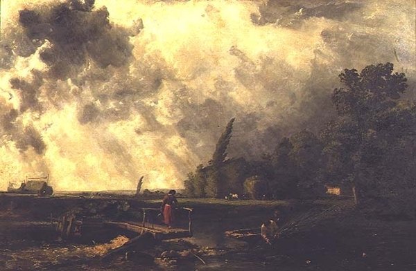 Kohtaus Medwayn rannoilla - Myrskyinen päivä tekijältä William Edward Dighton