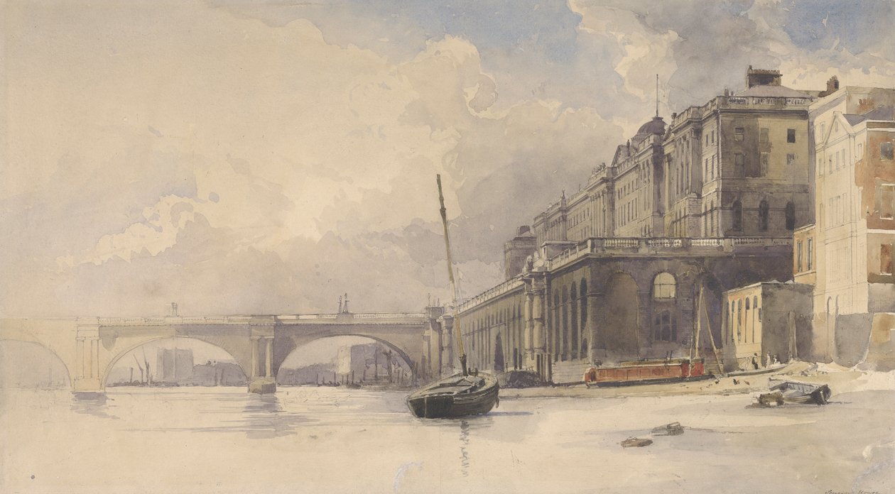 Somerset House ja Waterloon silta tekijältä William Edward Dighton