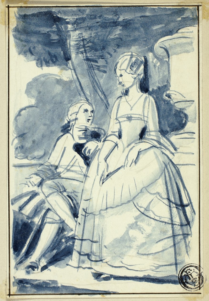 Mies ja nainen 1700-luvun mekossa tekijältä William Edward Frost