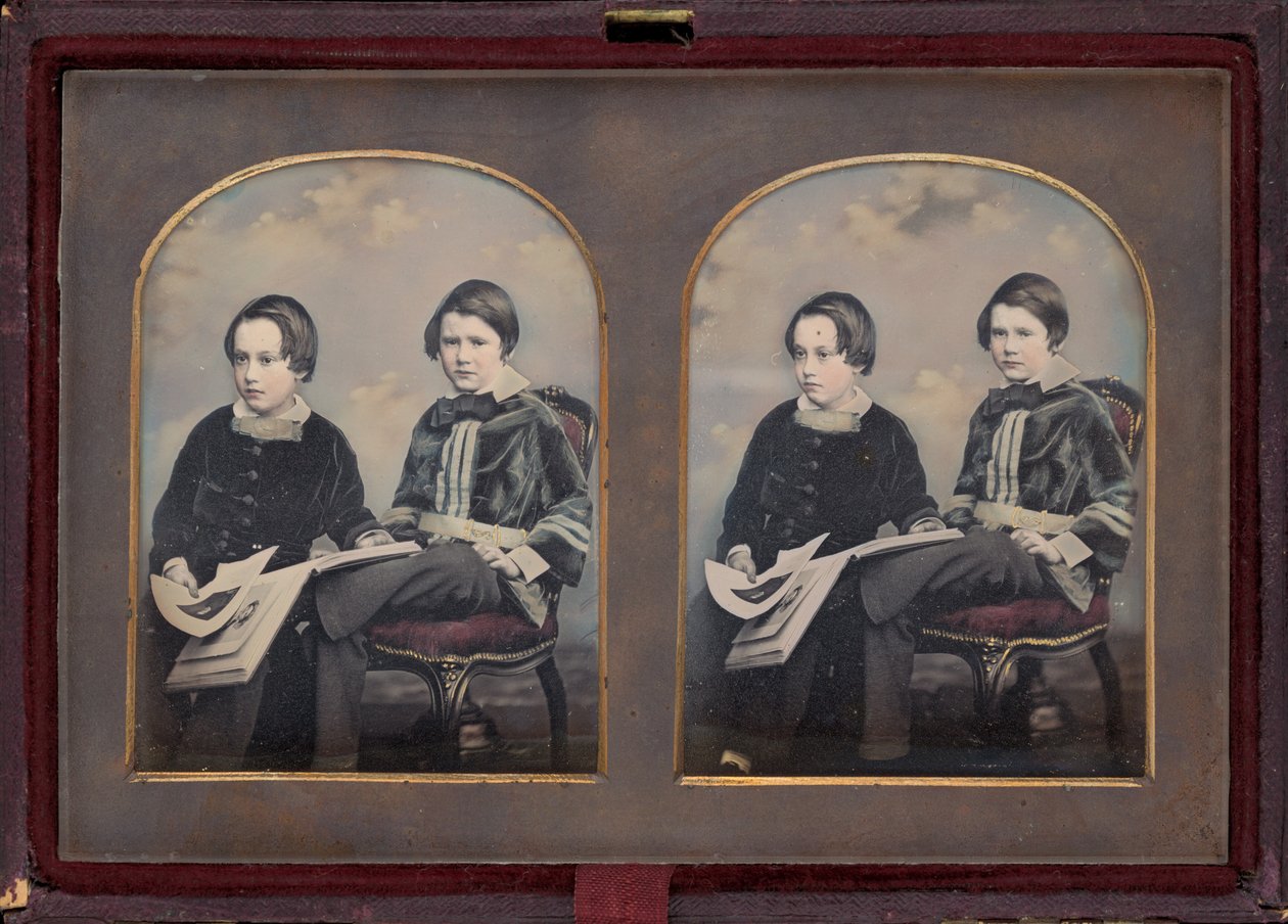 Kahden pojan muotokuva,1850-luku (kuva) tekijältä William Edward Kilburn