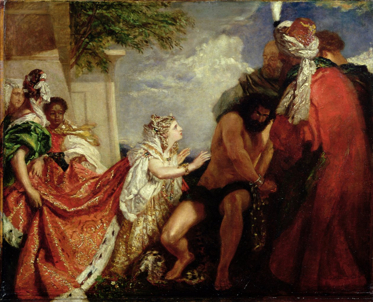Delila sokeutuneen Simsonin edessä (öljy kankaalle) tekijältä William Etty