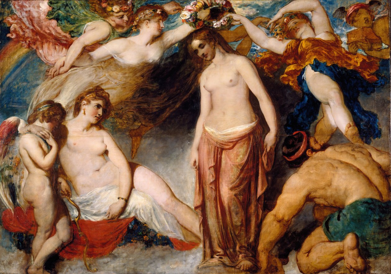 Vuodenaikojen kruunaama Pandora, 1824. tekijältä William Etty