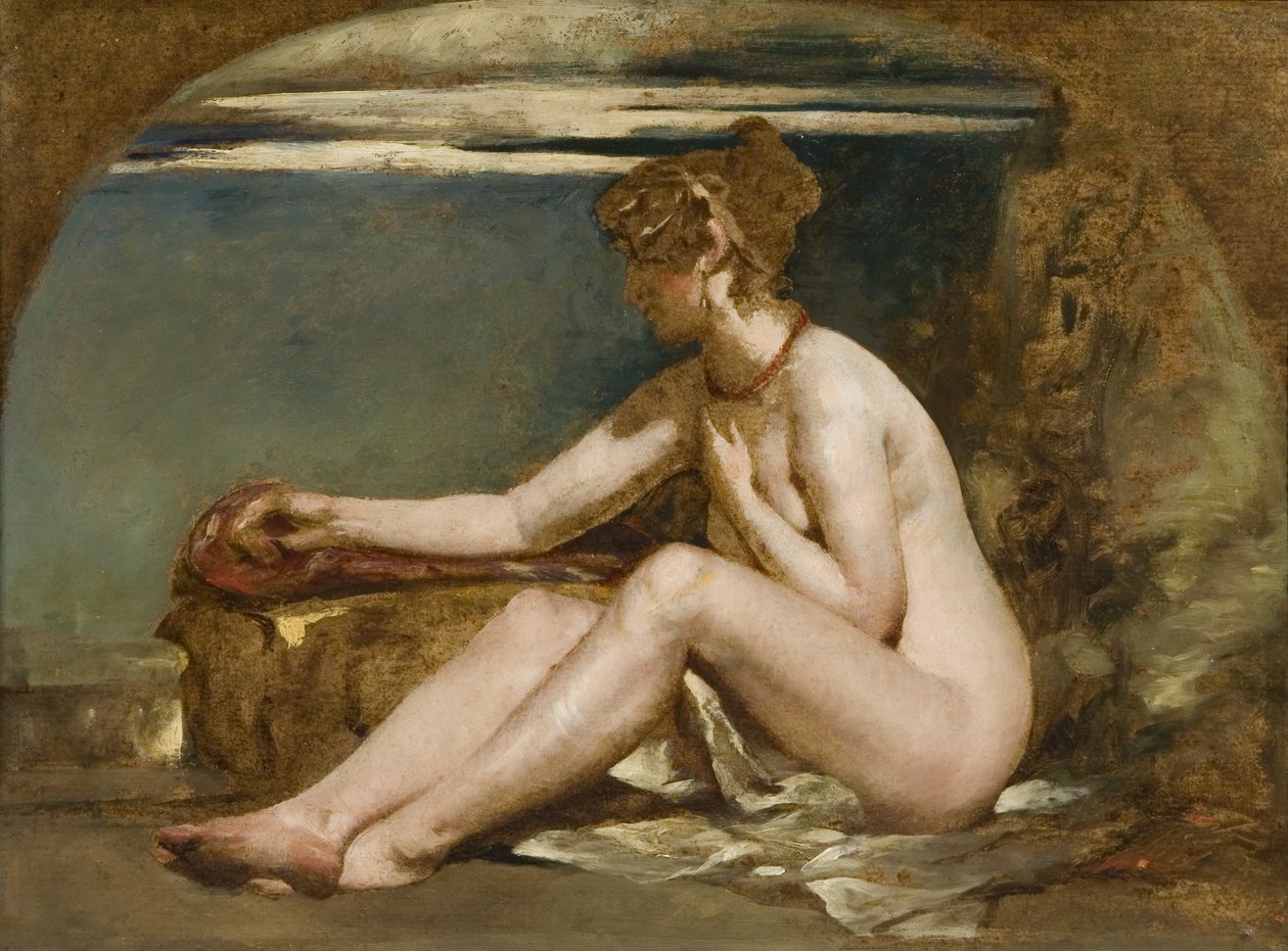 Istuva alaston (öljy kankaalle) tekijältä William Etty