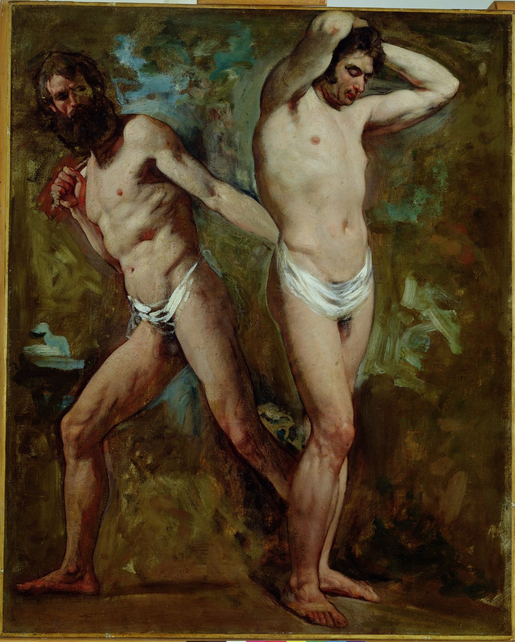 Kaksi seisovaa miesalastoa (öljy kankaalle) tekijältä William Etty