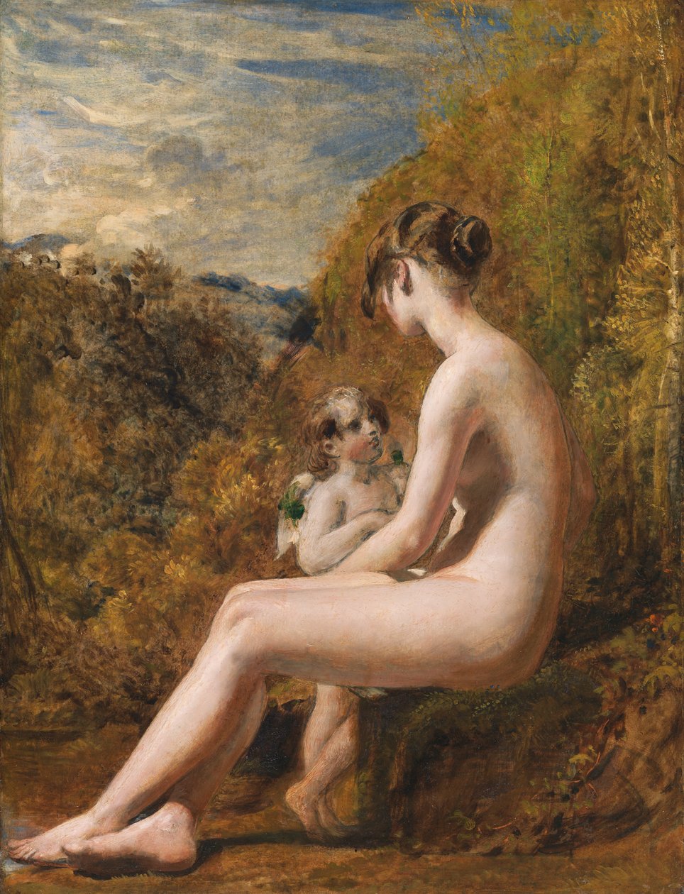Venus ja Cupid (öljy myllylevylle) tekijältä William Etty