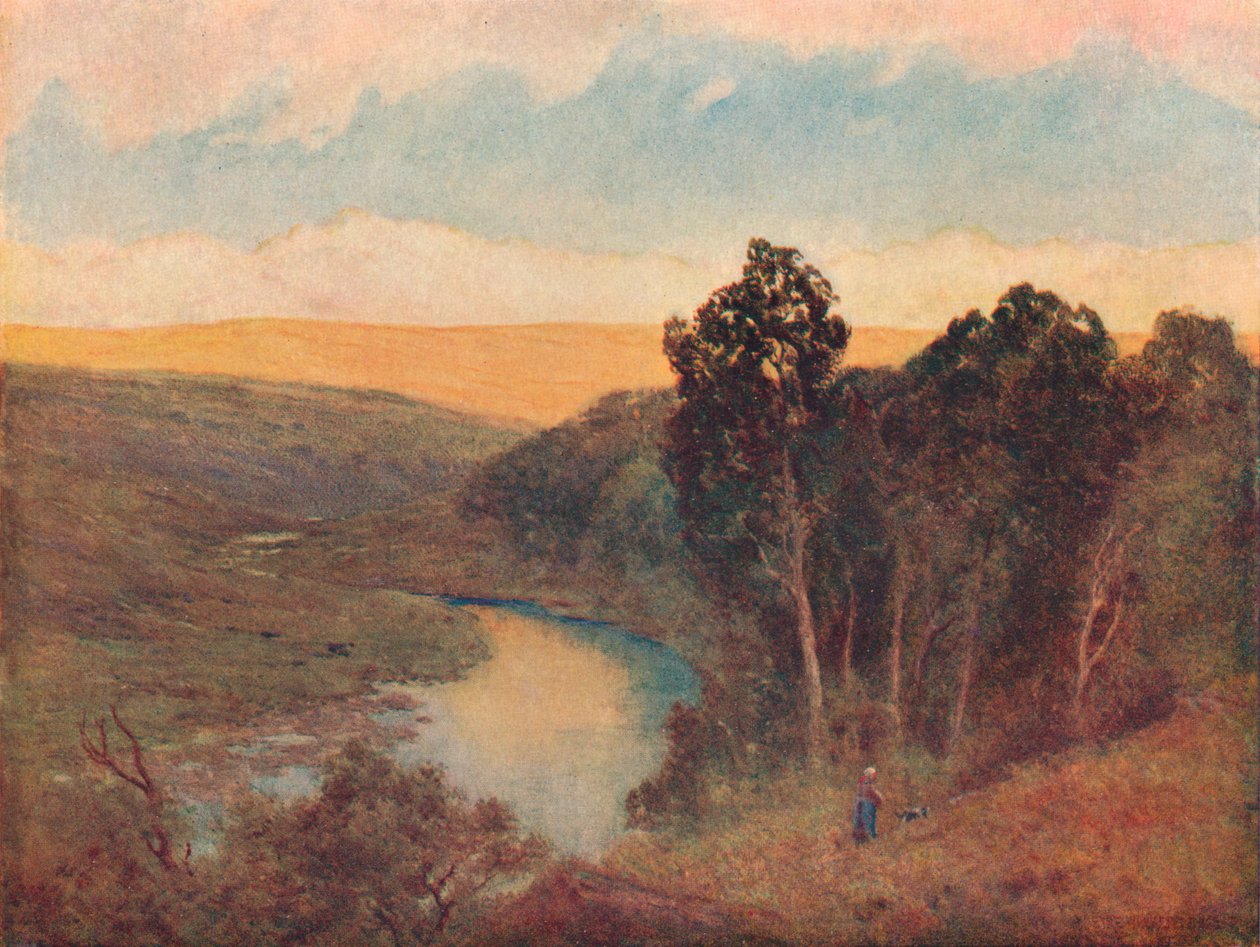"Afternoon Sunshine on the Galloway Hills", vuodelta 1893 tekijältä William Eyre Walker