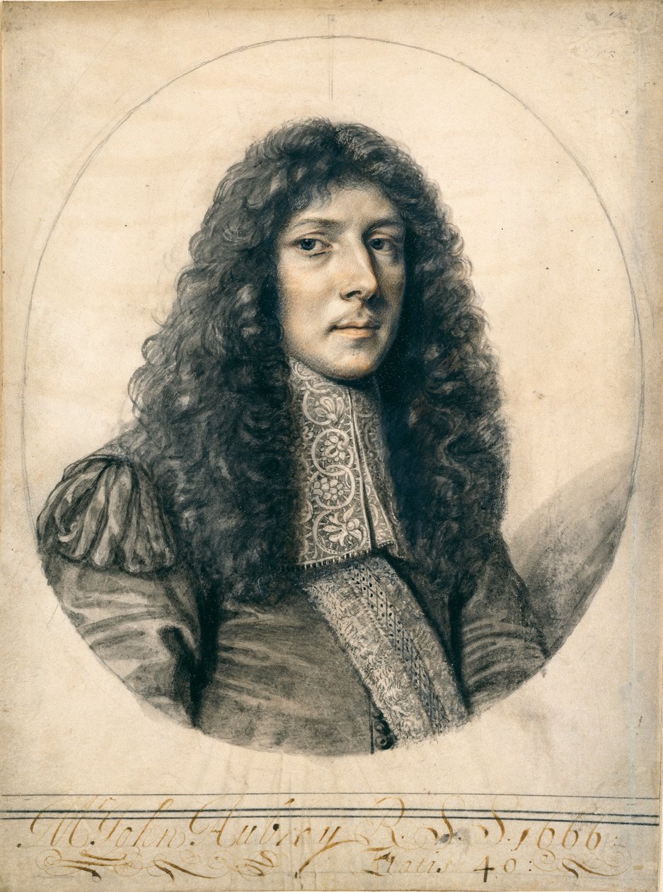 John Aubreyn muotokuva, 1666 tekijältä William Faithorne