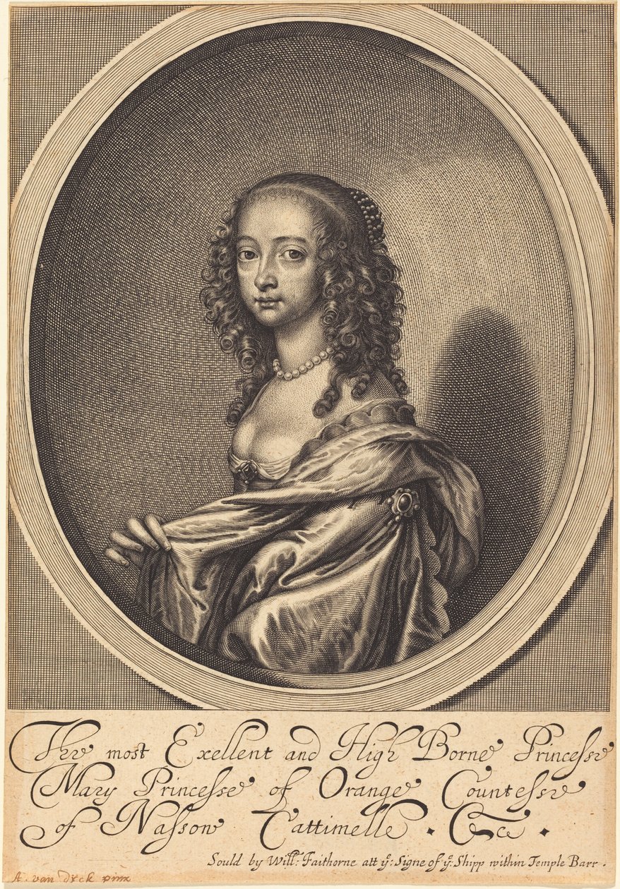 Mary, Orangen prinsessa tekijältä William Faithorne after Sir Anthony van Dyck
