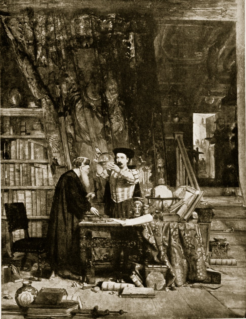 Alkemisti, kuvitus teoksesta "Hutchinson