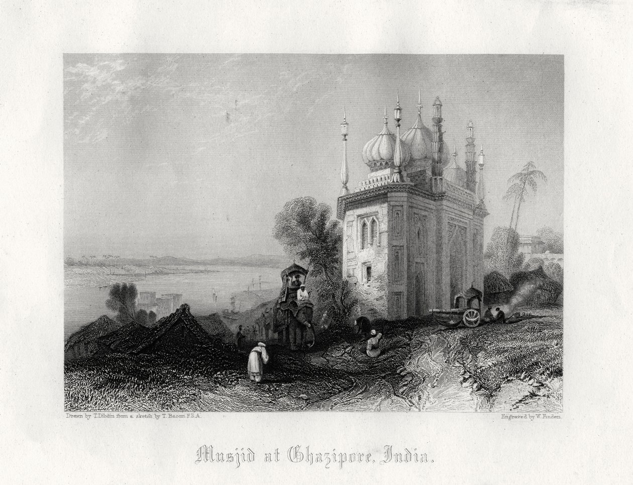 "Masjid at Ghazipur, Intia", 1800-luku tekijältä William Finden