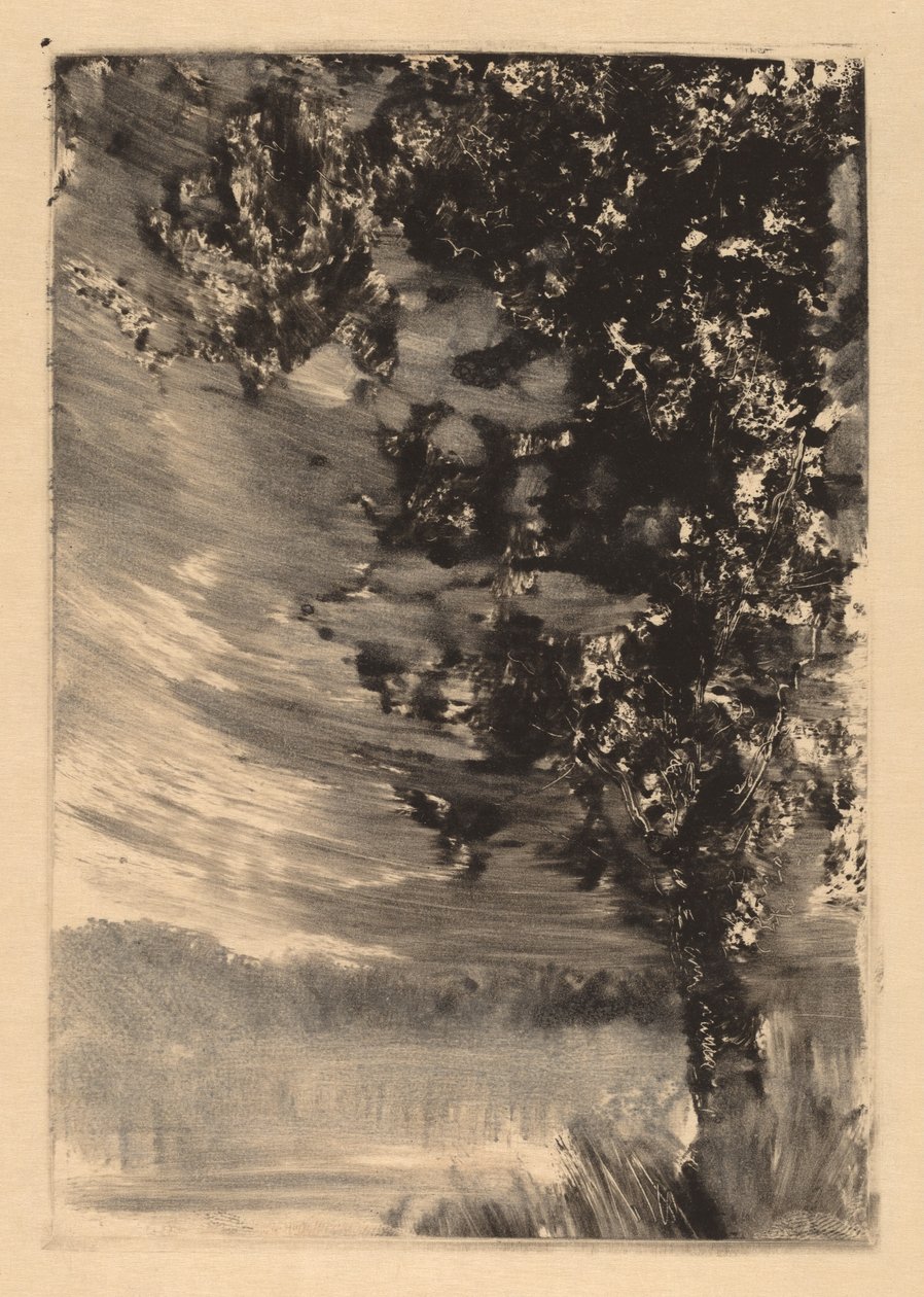 Kuutamoinen maisema puulla oikealla tekijältä William Fowler Hopson