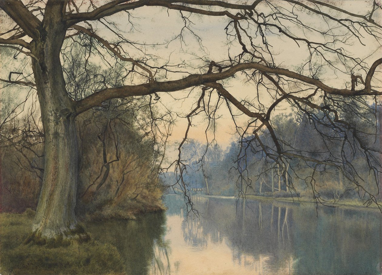Suuri puu joen rannalla, 1892 tekijältä William Fraser Garden