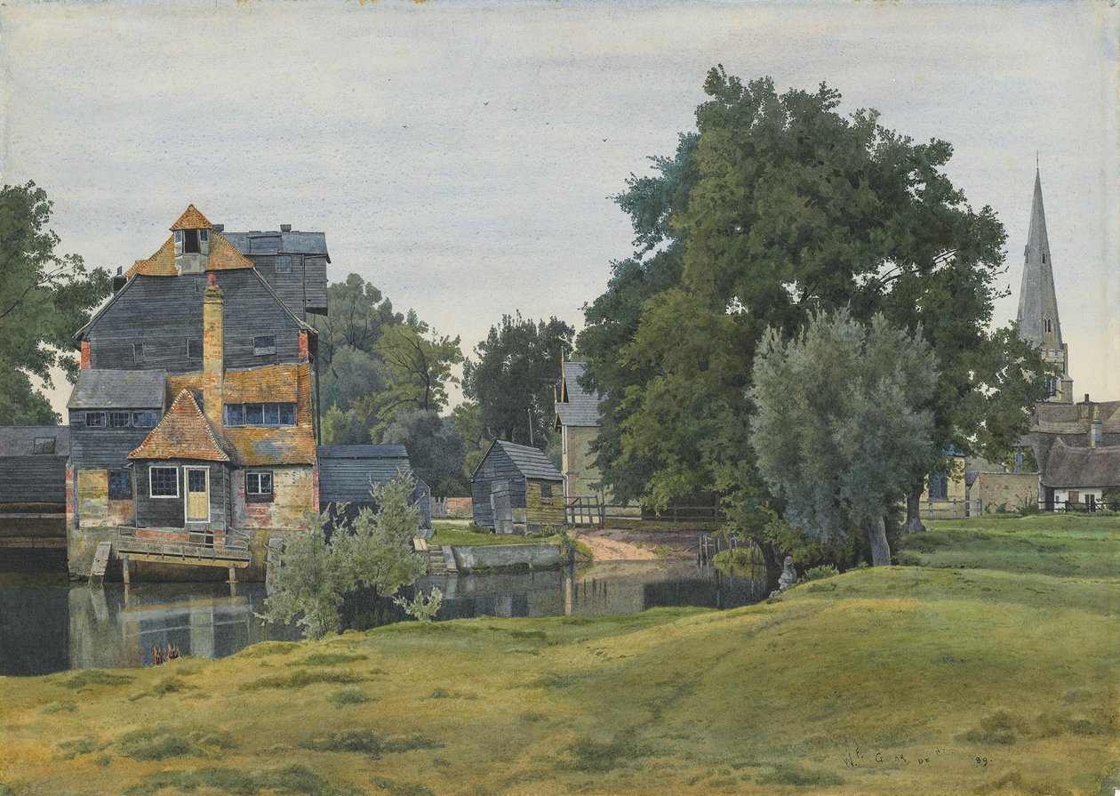 Houghton Mill, Near St Ives, Huntingdonshire, 1889 tekijältä William Fraser Garden