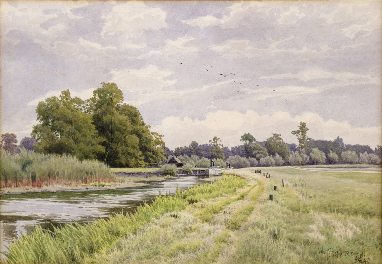 Ouse-joella, Hemingford Grey, 1904 tekijältä William Fraser Garden