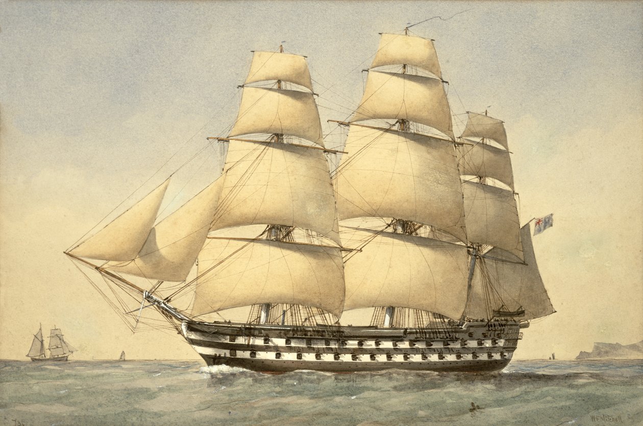 HMS Bellerophon rannikolla, 1875 tekijältä William Frederick Mitchell