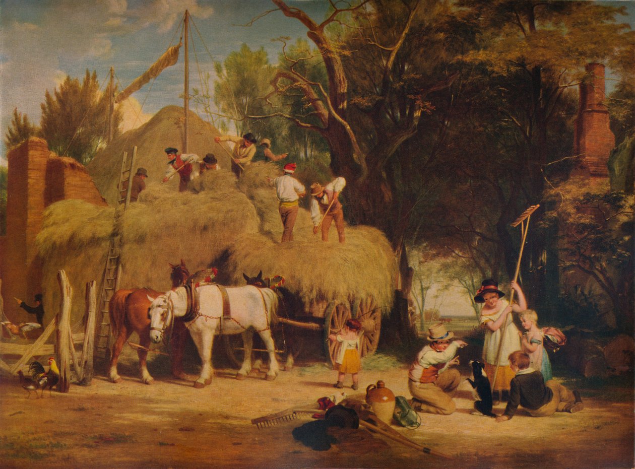 Heinän pinoaminen, 1840, 1938 tekijältä William Frederick Witherington