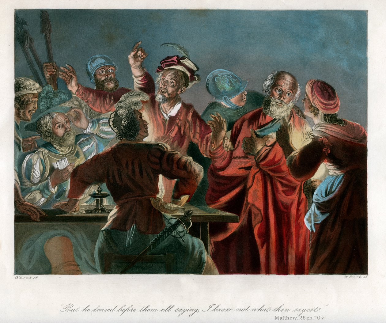 "Mutta hän kielsi heidän kaikkien edessä sanoen: "En tiedä, mitä sinä puhut", C1850. tekijältä William French