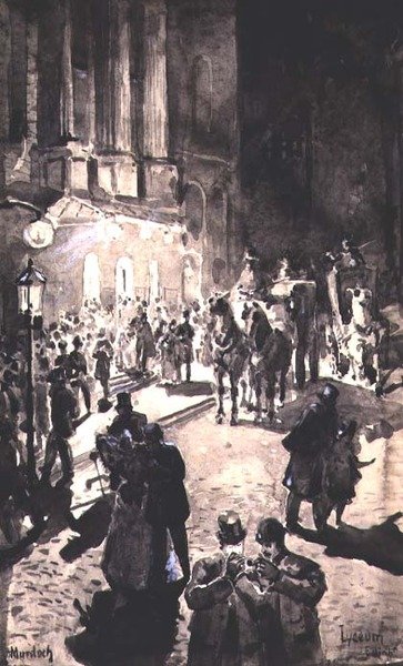 The Door of the Lyceum, Edinburgh (muste ja kiinalainen valkoinen) tekijältä William G. Burn Murdoch