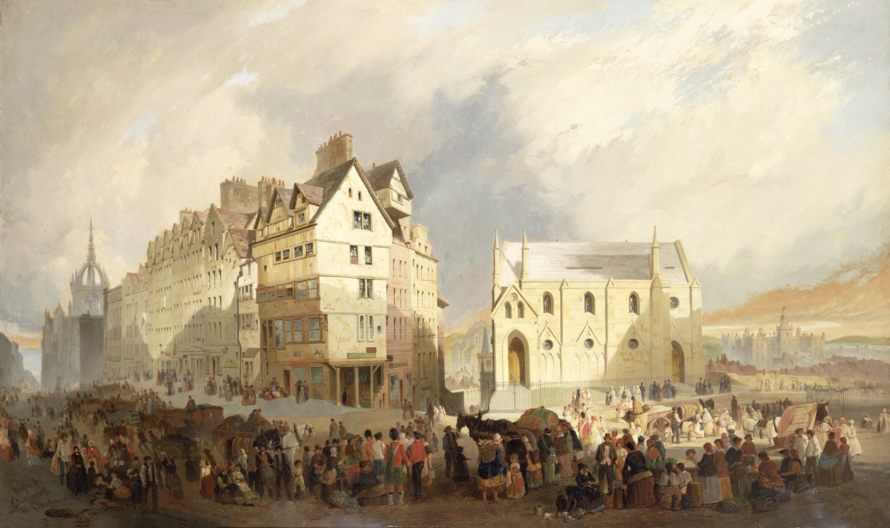 Näkymä Edinburghin nurmitorille tekijältä William Gavin Herdman