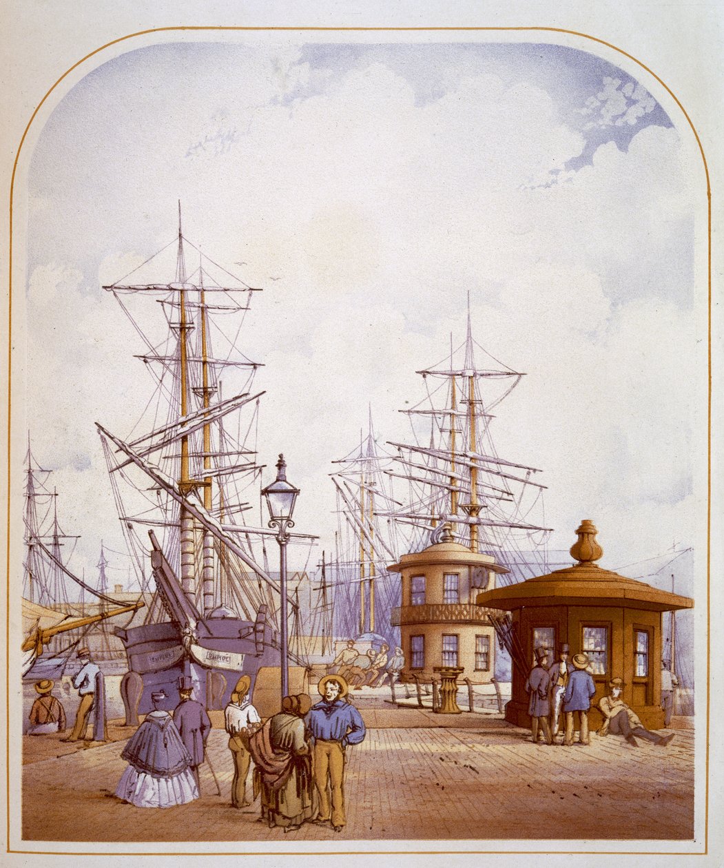 Waterloo Docks, "Modern Liverpool Illustrated", kaiverrus William Gavin Herdman ja James Orr Marples, kuvaukset A. Pickering, julkaistu 1864 tekijältä William Gavin Herdman