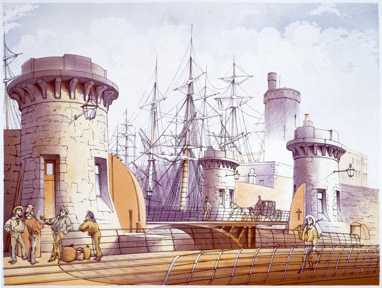 Merimiehet satamassa, Liverpool, 1864 tekijältä William Gawin Herdman