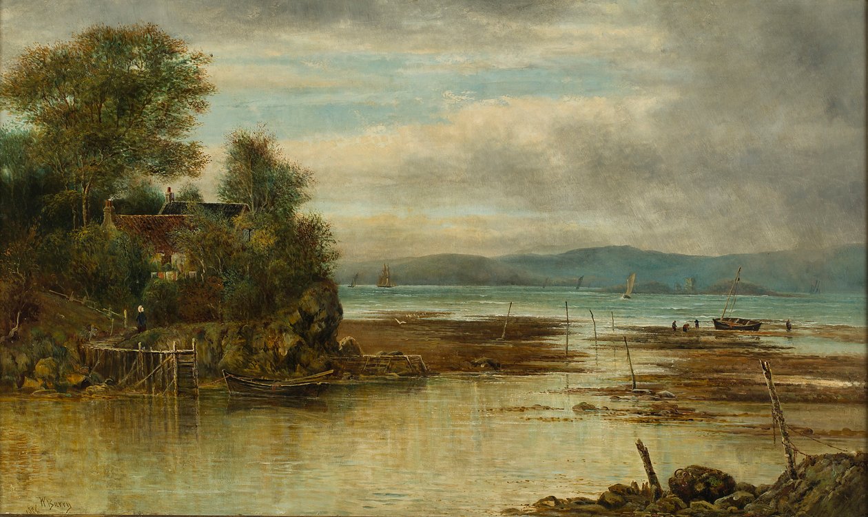Cramond Ferry - Missä joki yhtyy mereen (öljy kankaalle) tekijältä William Gerard Barry