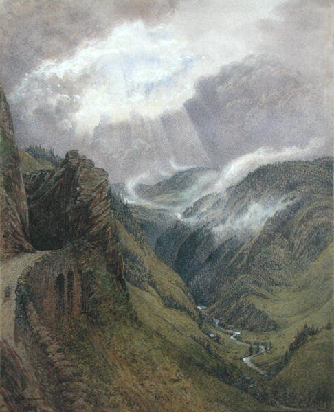 Ruskinin vanhalla tiellä Morezin ja Les Roussesin välillä Jurassa tekijältä William Gersham Collingwood