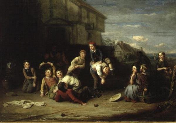 Leap-frog, n. 1852 (öljy paneelilla) tekijältä William Gill