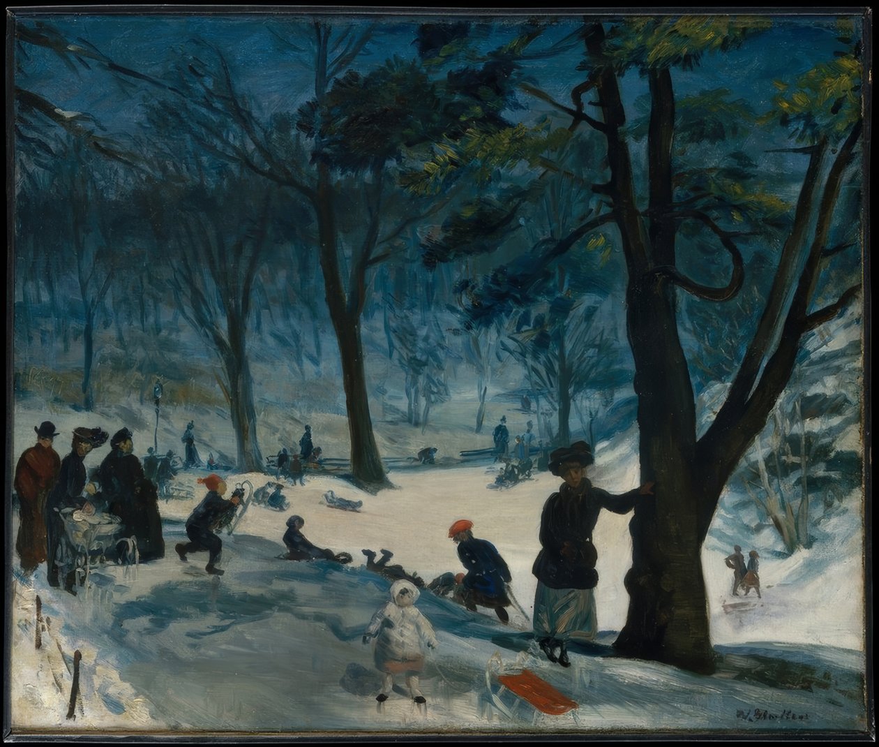 Keskuspuisto, talvi tekijältä William Glackens