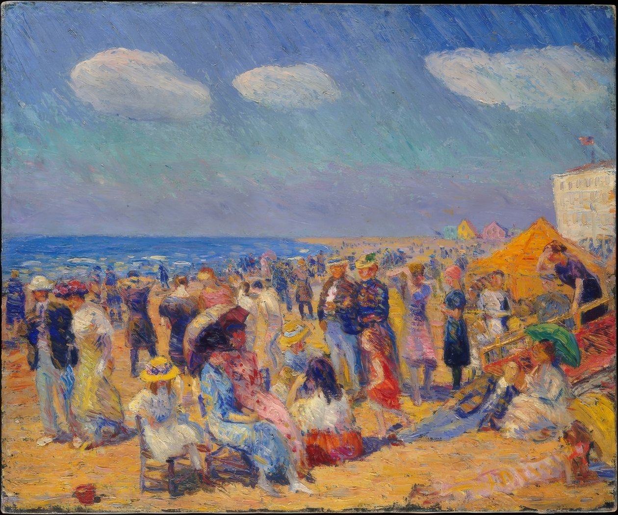 Ihmisjoukko rannikolla tekijältä William Glackens