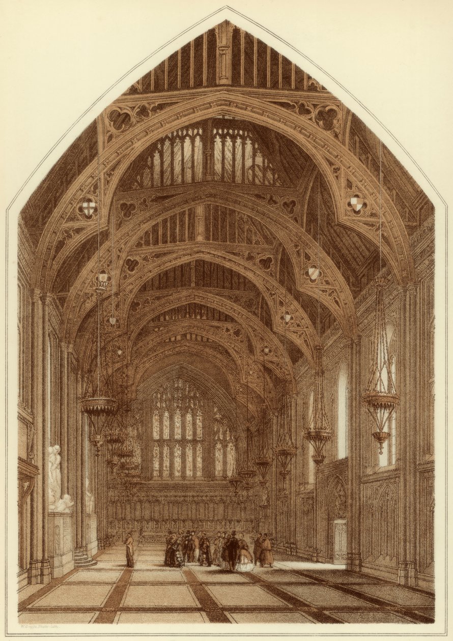 Guildhall sisustus, Lontoon kaupunki, 1886 tekijältä William Griggs