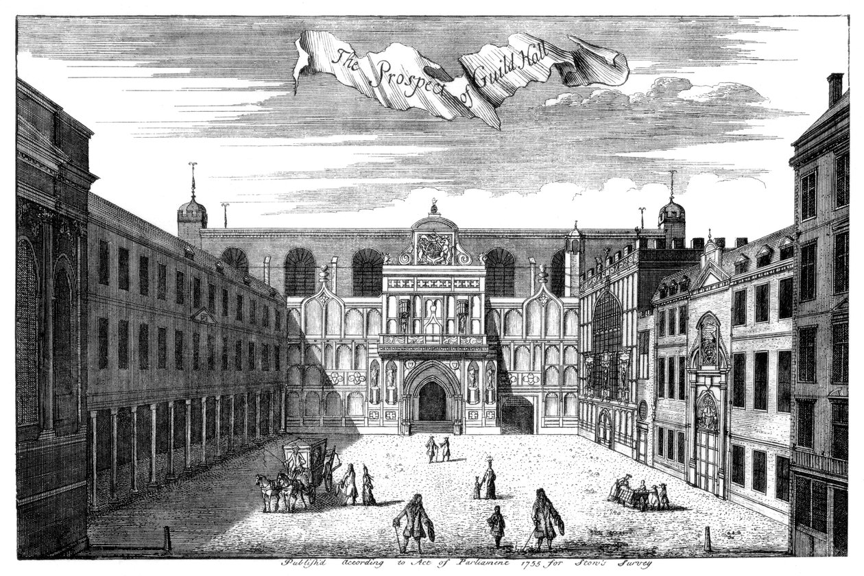 Prospect of Guildhall, City of London, 1755 1886. tekijältä William Griggs