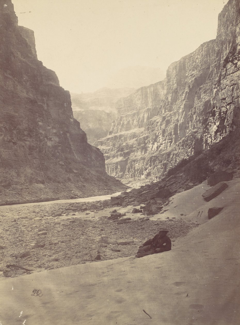 Colorado-joen Grand Cañon, Kanab Washin suu, katsot länteen, 1872. tekijältä William H. Bell