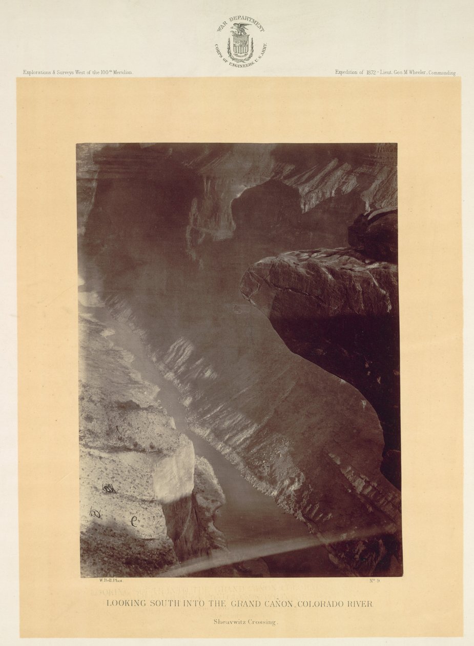 Katse etelään Grand Canyoniin, Colorado River, Sheavwitz, 1872. tekijältä William H. Bell