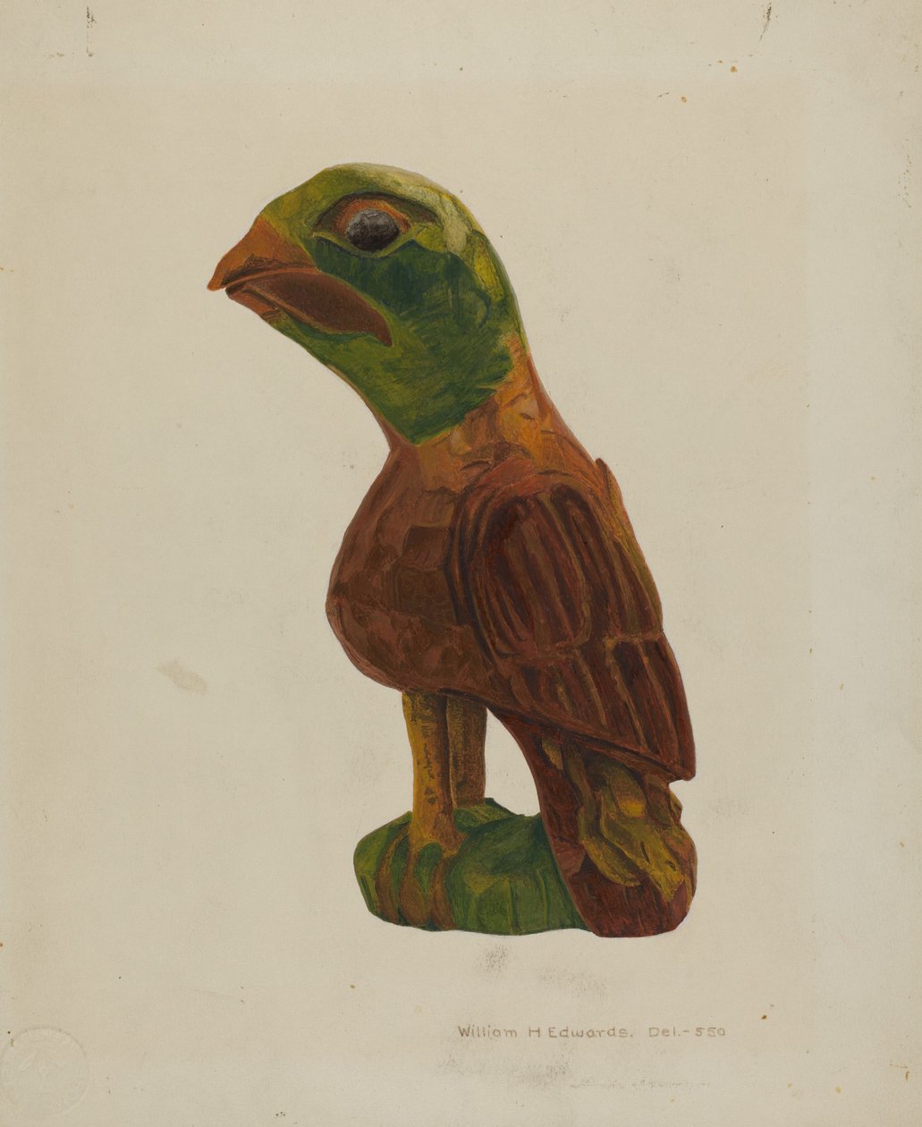 Pa. Saksalainen veistetty lintu, n. 1939. tekijältä William H Edwards