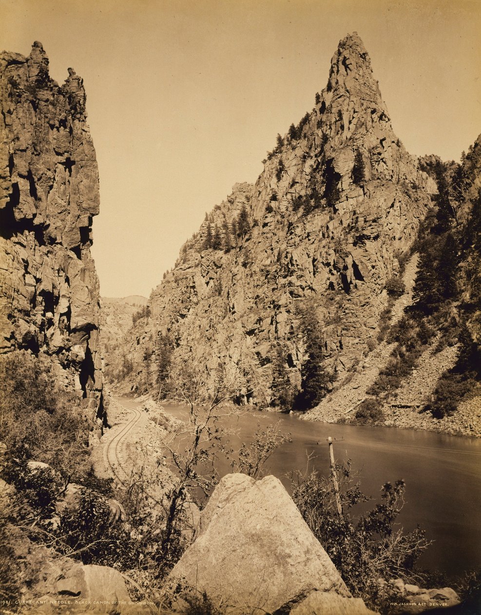 Currecanti Needle, Black Cañon of the Gunnison, Gunnisonin musta Cañon tekijältä William H. Jackson